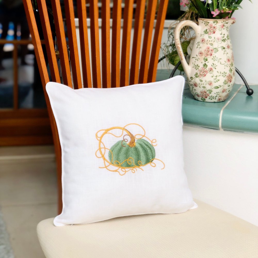 Autumn Fall Thanksgiving Embroidered Pillow Case