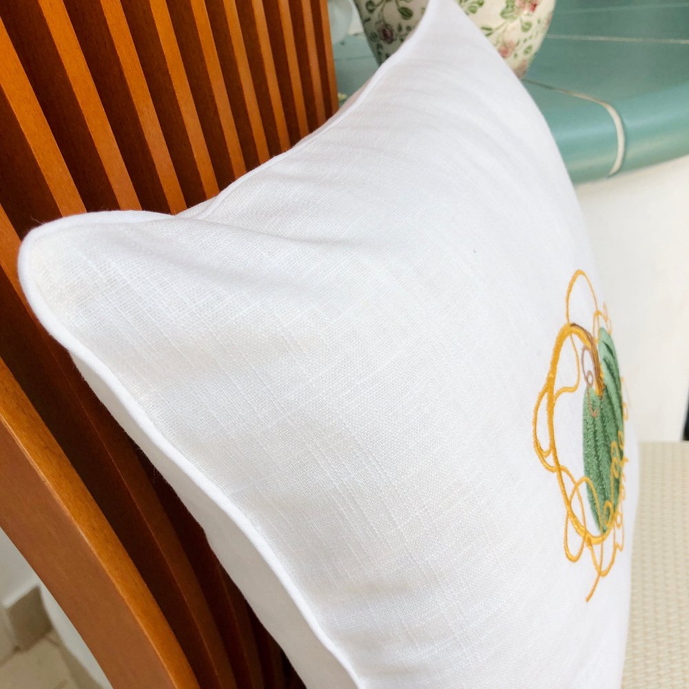 Autumn Fall Thanksgiving Embroidered Pillow Case