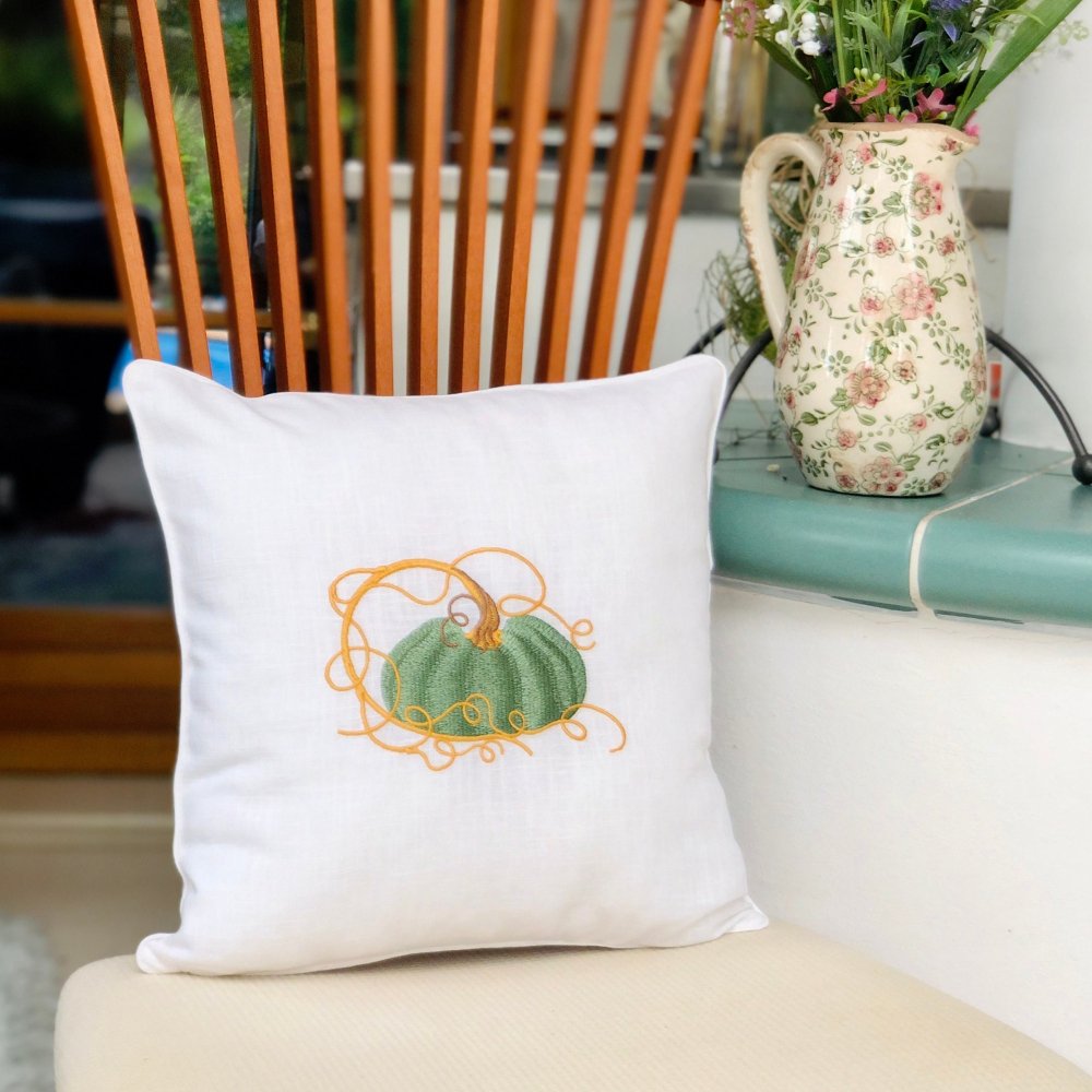 Autumn Fall Thanksgiving Embroidered Pillow Case