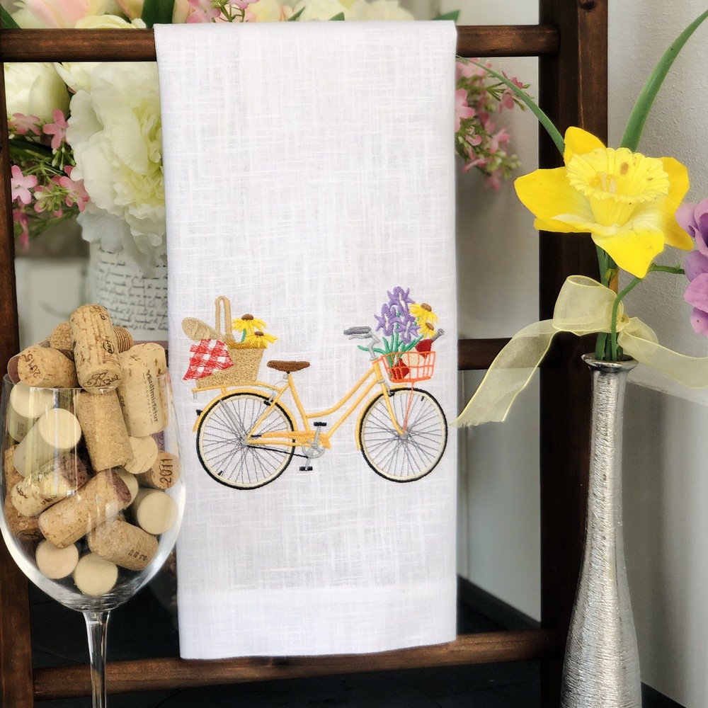 Bicycle Picnic Linen Guest Towel