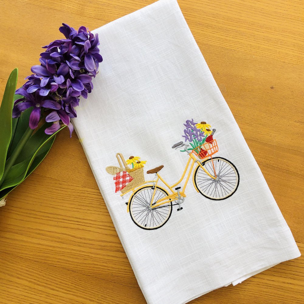 Bicycle Picnic Linen Guest Towel