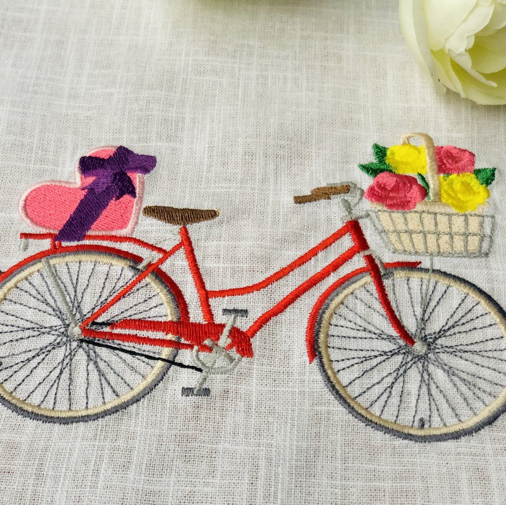 Bicycle Picnic Linen Table Runner