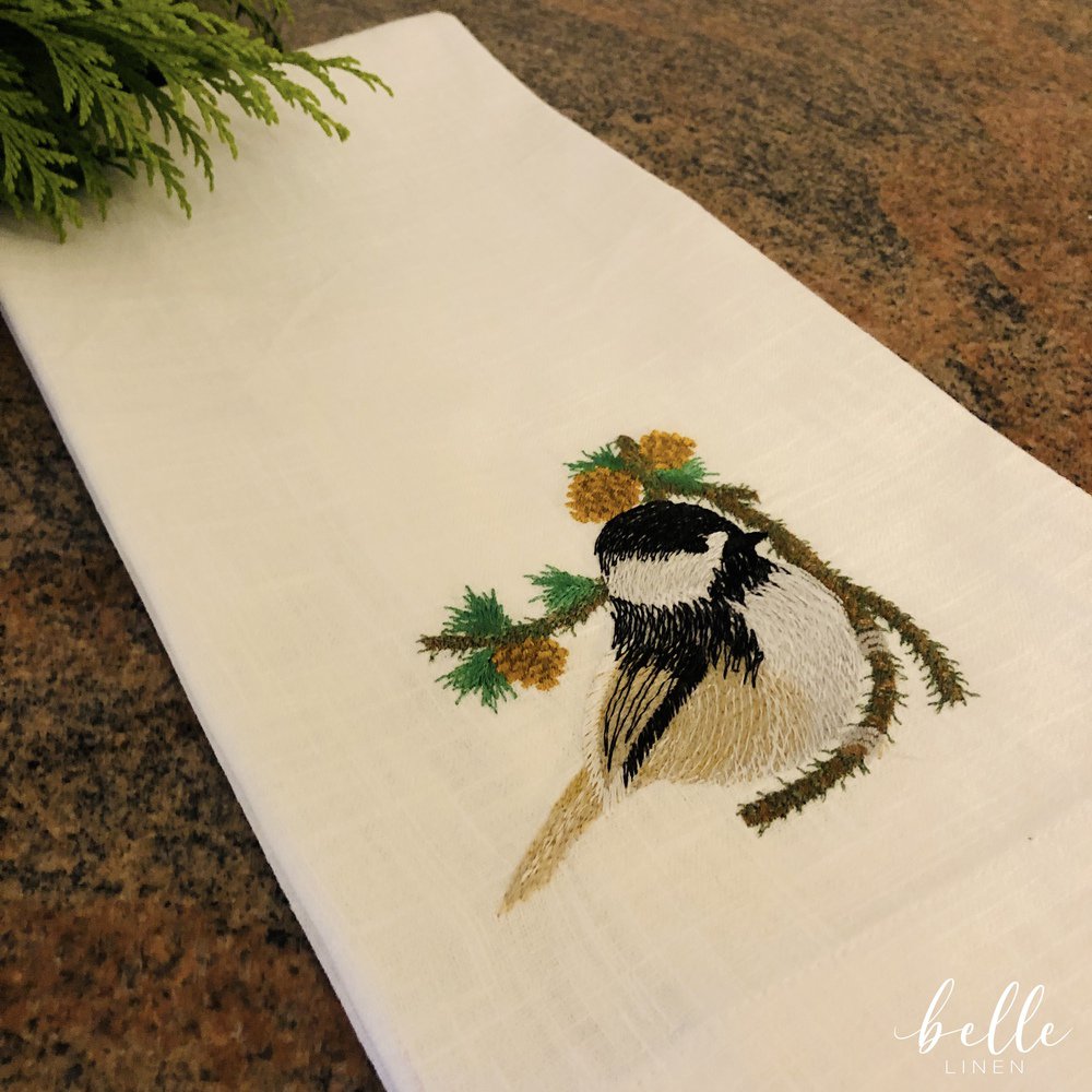 Chickadee Guest Linen Towel