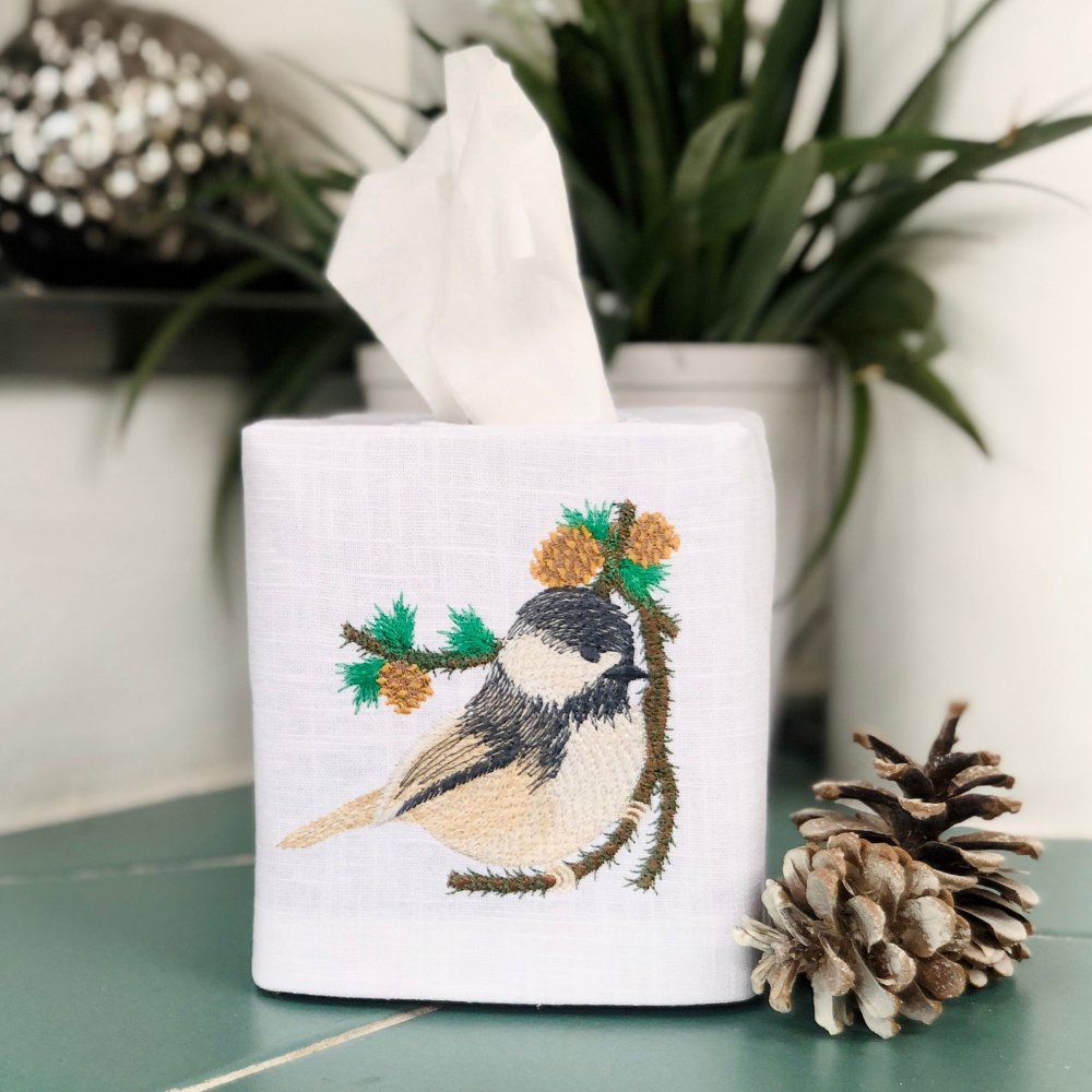 Chickadee Tissue Box Cover