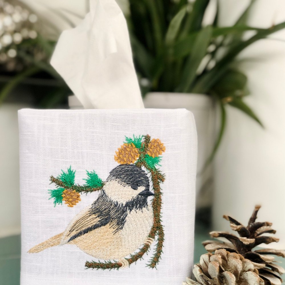 Chickadee Tissue Box Cover