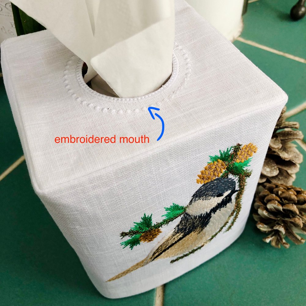 Chickadee Tissue Box Cover