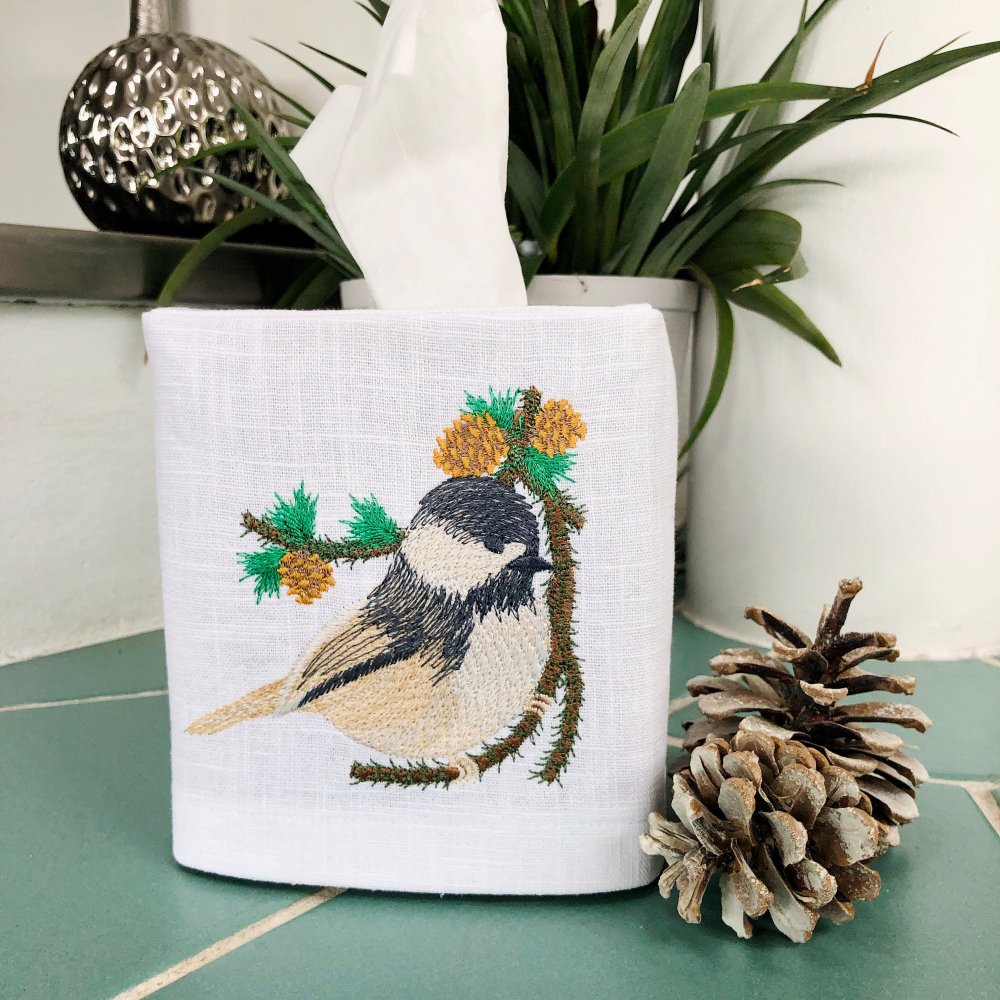 Chickadee Tissue Box Cover