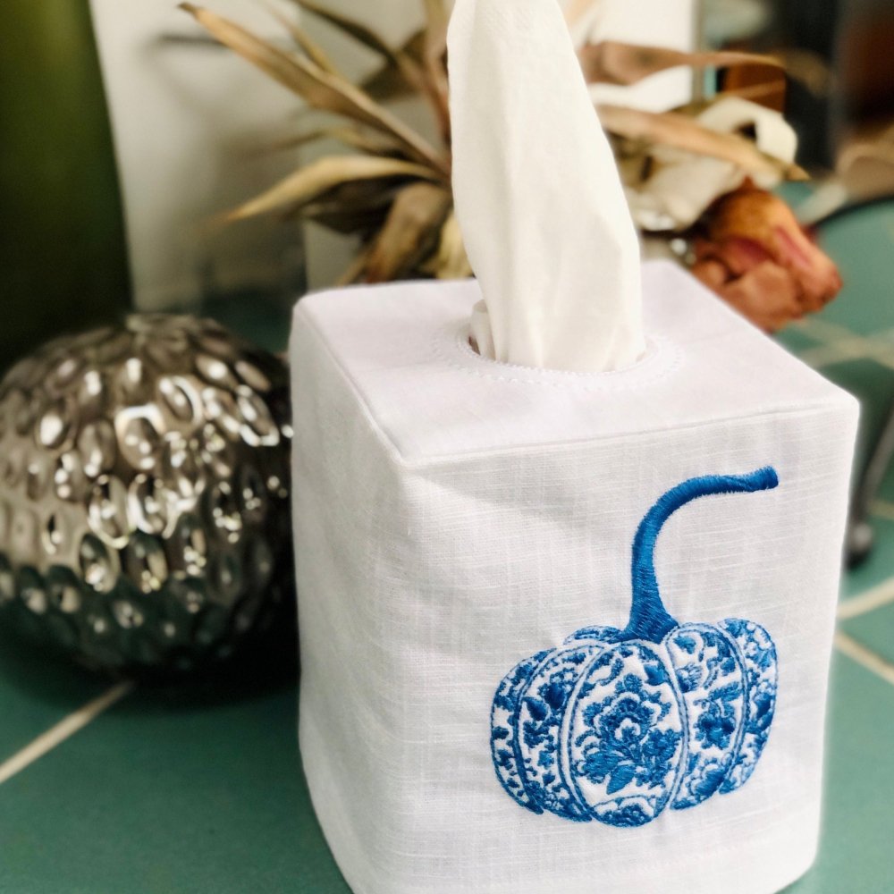 Chinoiserie Pumpkin Tissue Box Cover