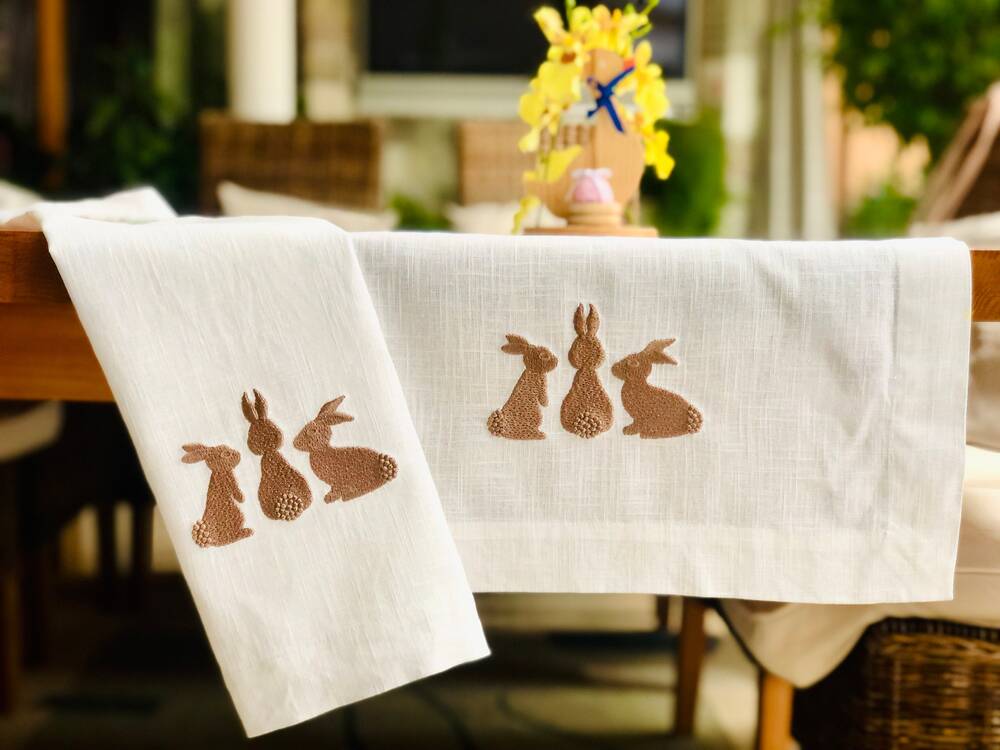 Easter Bunny Trio Table Runner