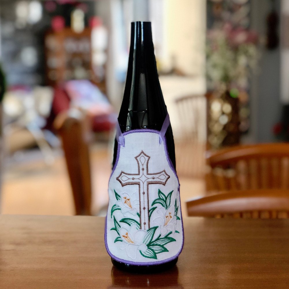 Easter Cross Bottle Linen Apron