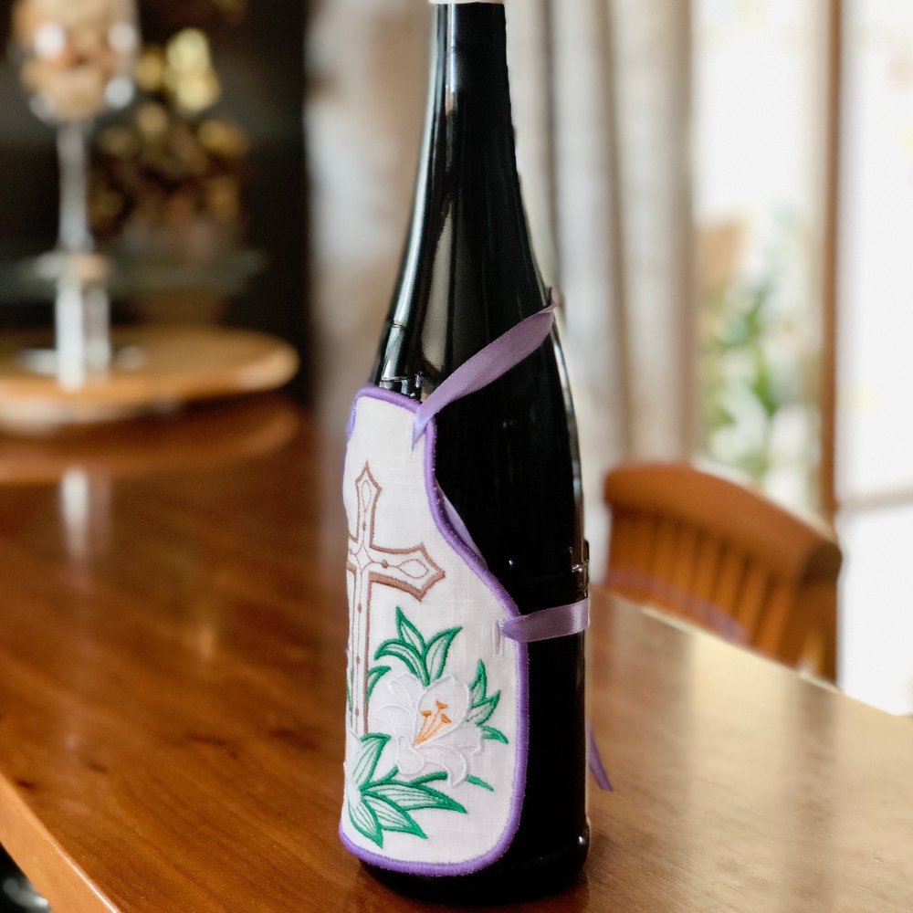 Easter Cross Bottle Linen Apron