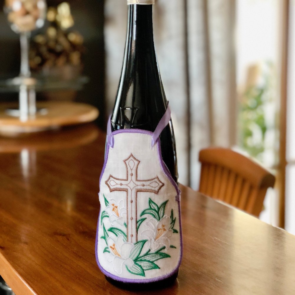 Easter Cross Bottle Linen Apron