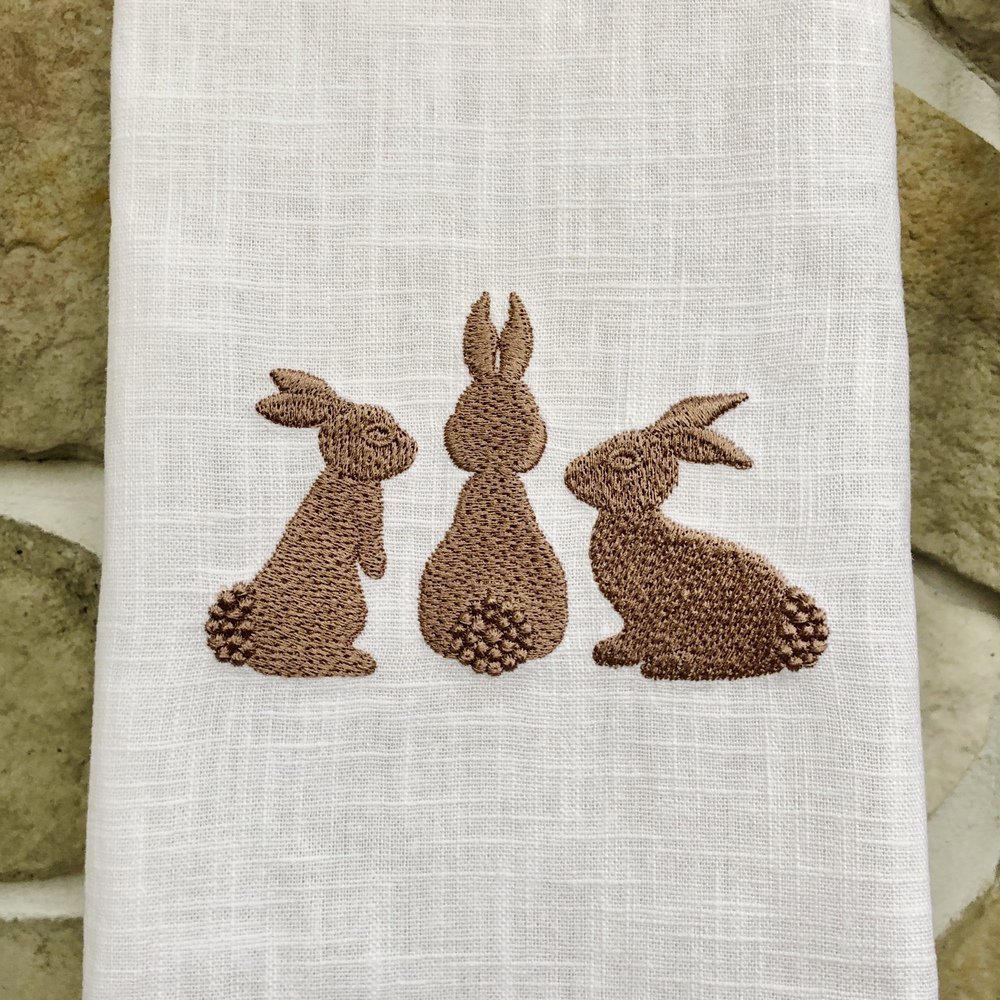 Easter Trio Bunnies Guest Linen Towel