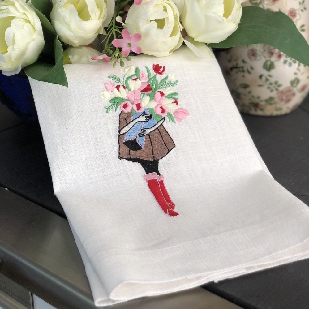 Flower Girl Linen Towel