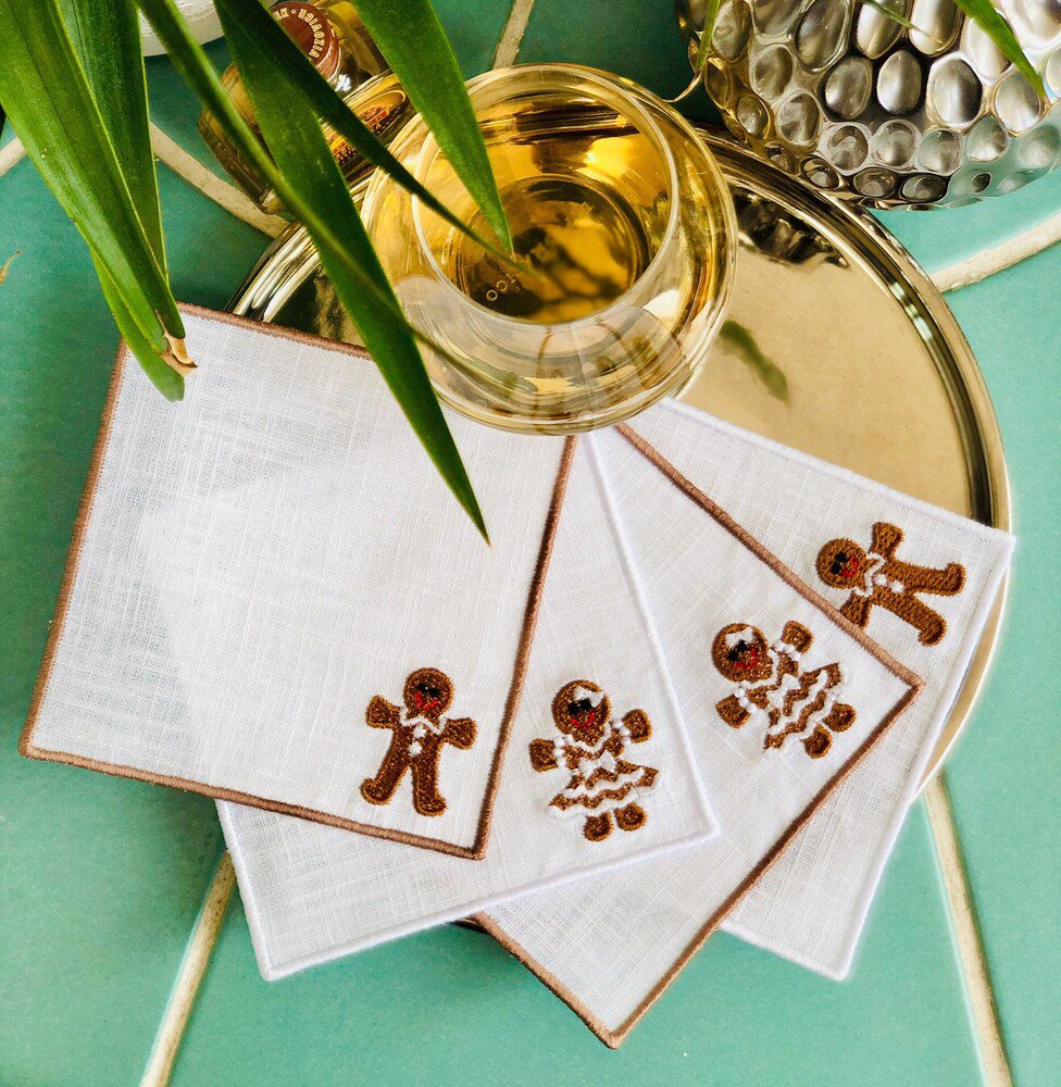 Gingerbread Cocktail Napkins Set of 4