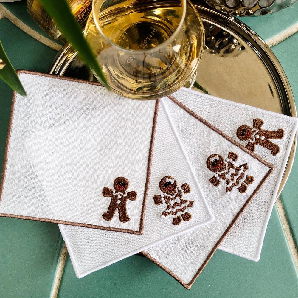 Gingerbread Cocktail Napkins Set of 4