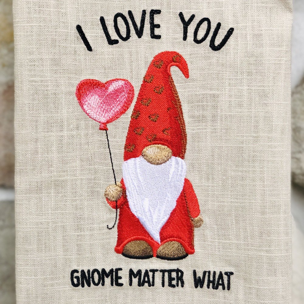 Gnome Heart Balloon Linen Towel