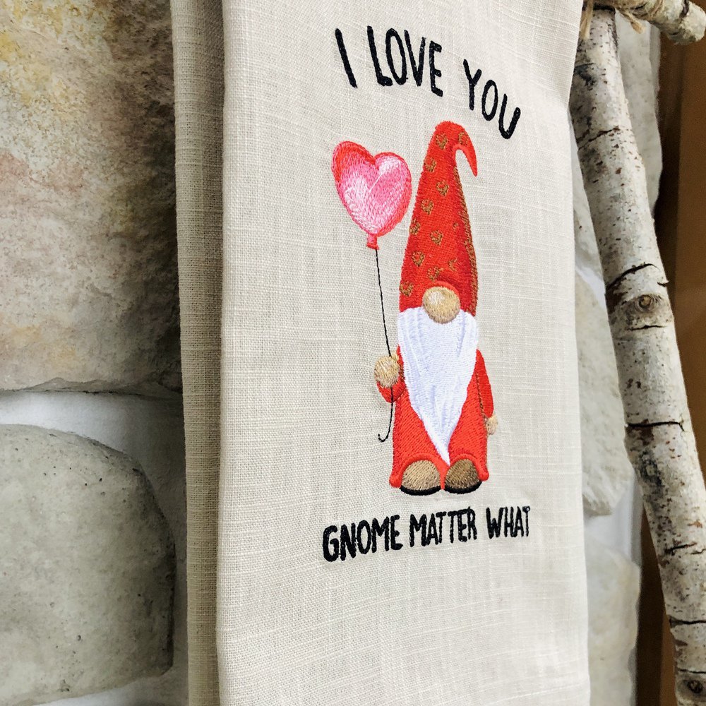 Gnome Heart Balloon Linen Towel