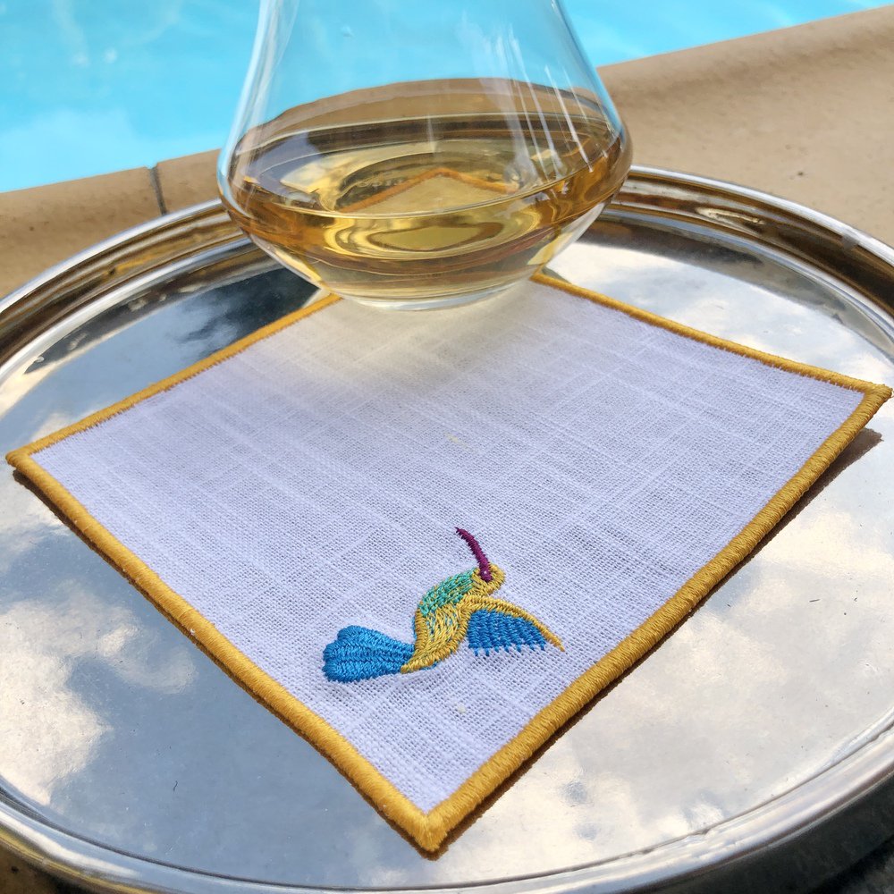 Hummingbird Linen Cocktail Napkins Set of 4