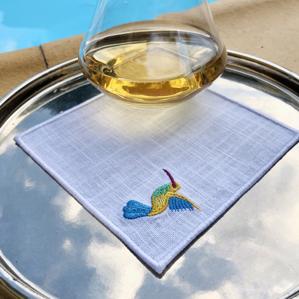 Hummingbird Linen Cocktail Napkins Set of 4