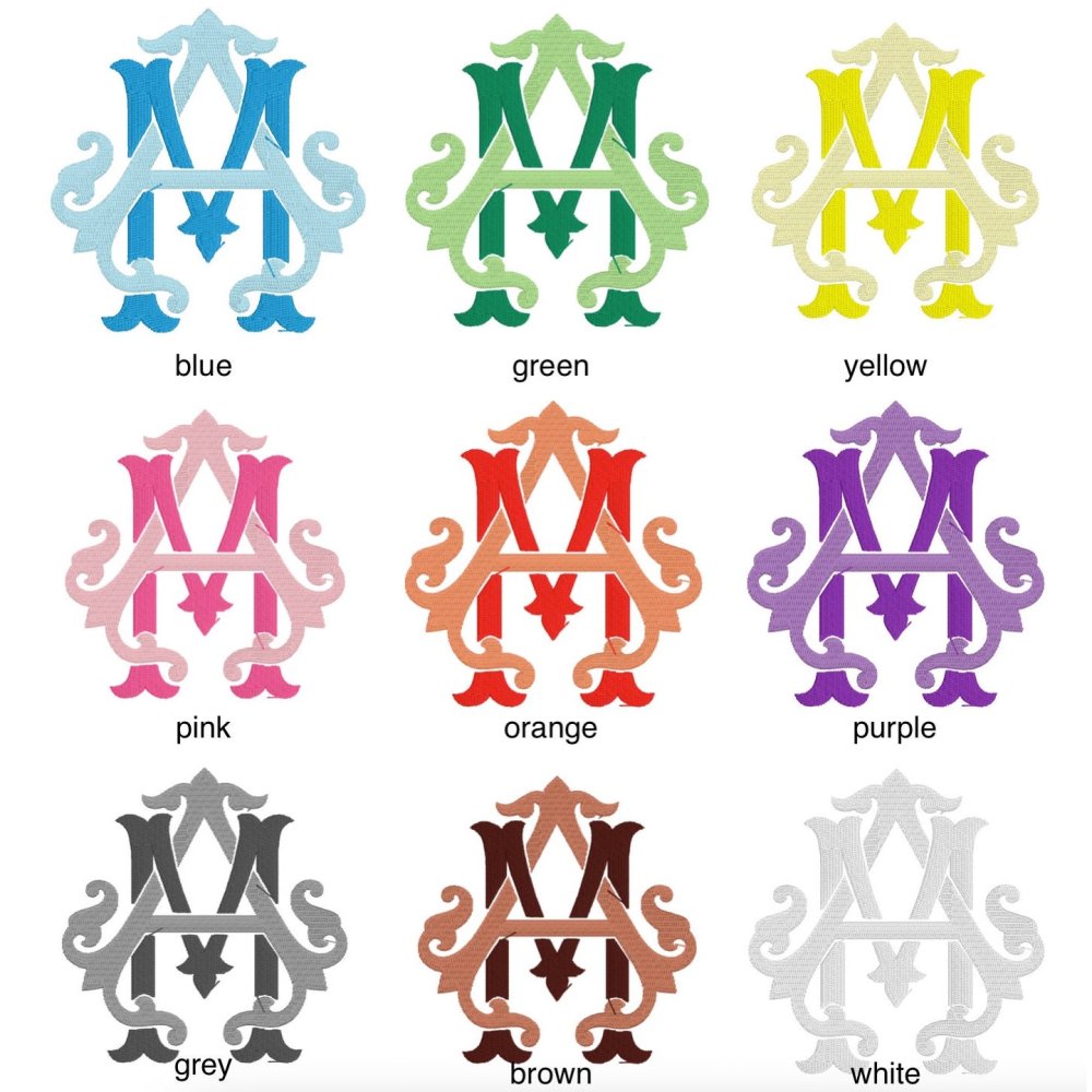 Intertwined Two Letter Monogram Tissue Box Cover