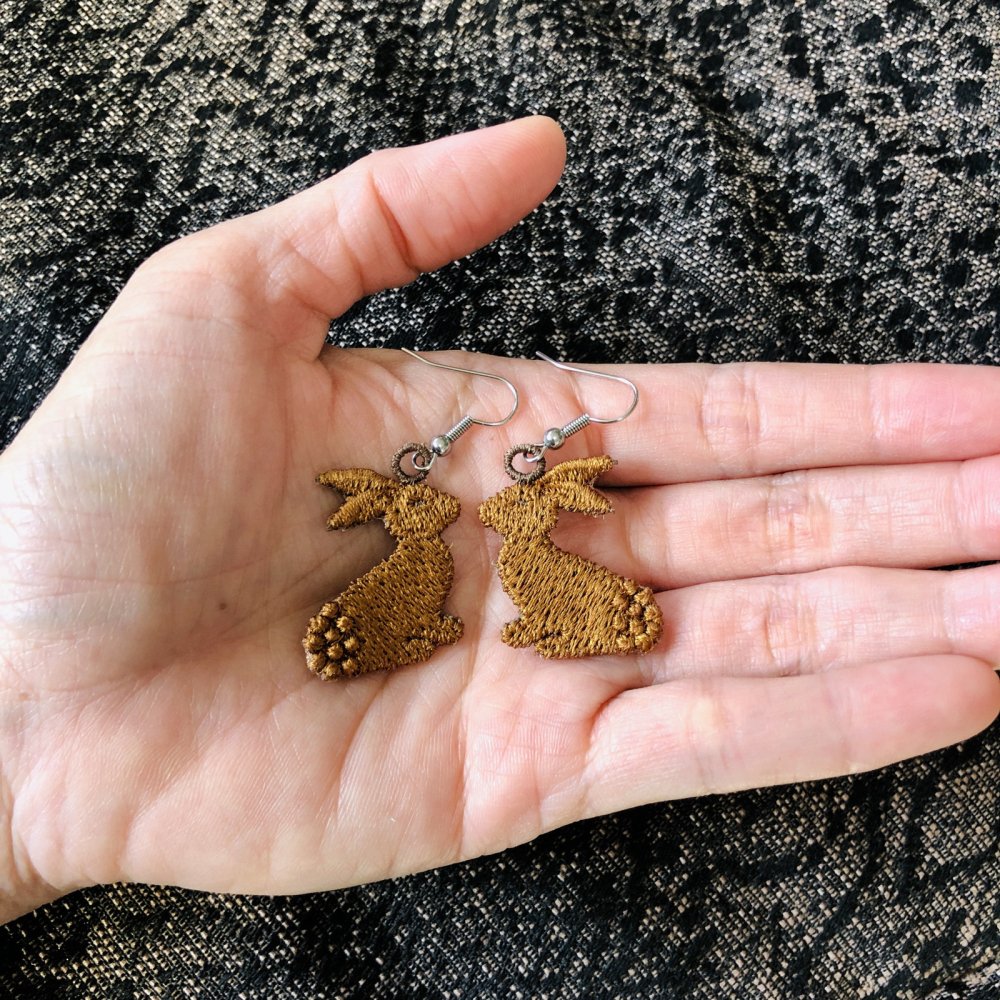 Lace earrings - chocolate bunnies