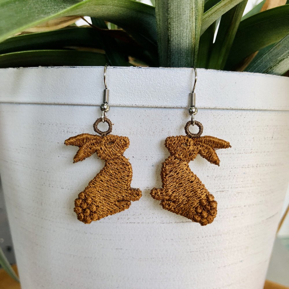 Lace earrings - chocolate bunnies