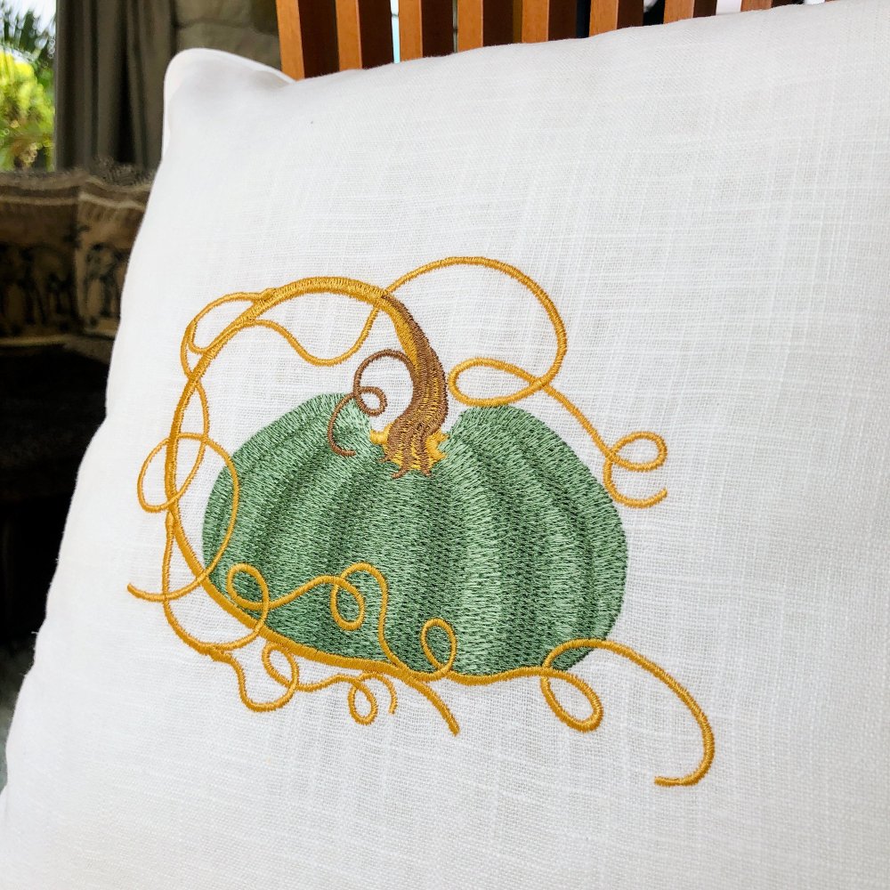 Autumn Fall Thanksgiving Embroidered Pillow Case