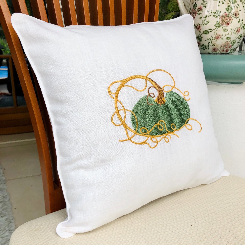 Autumn Fall Thanksgiving Embroidered Pillow Case