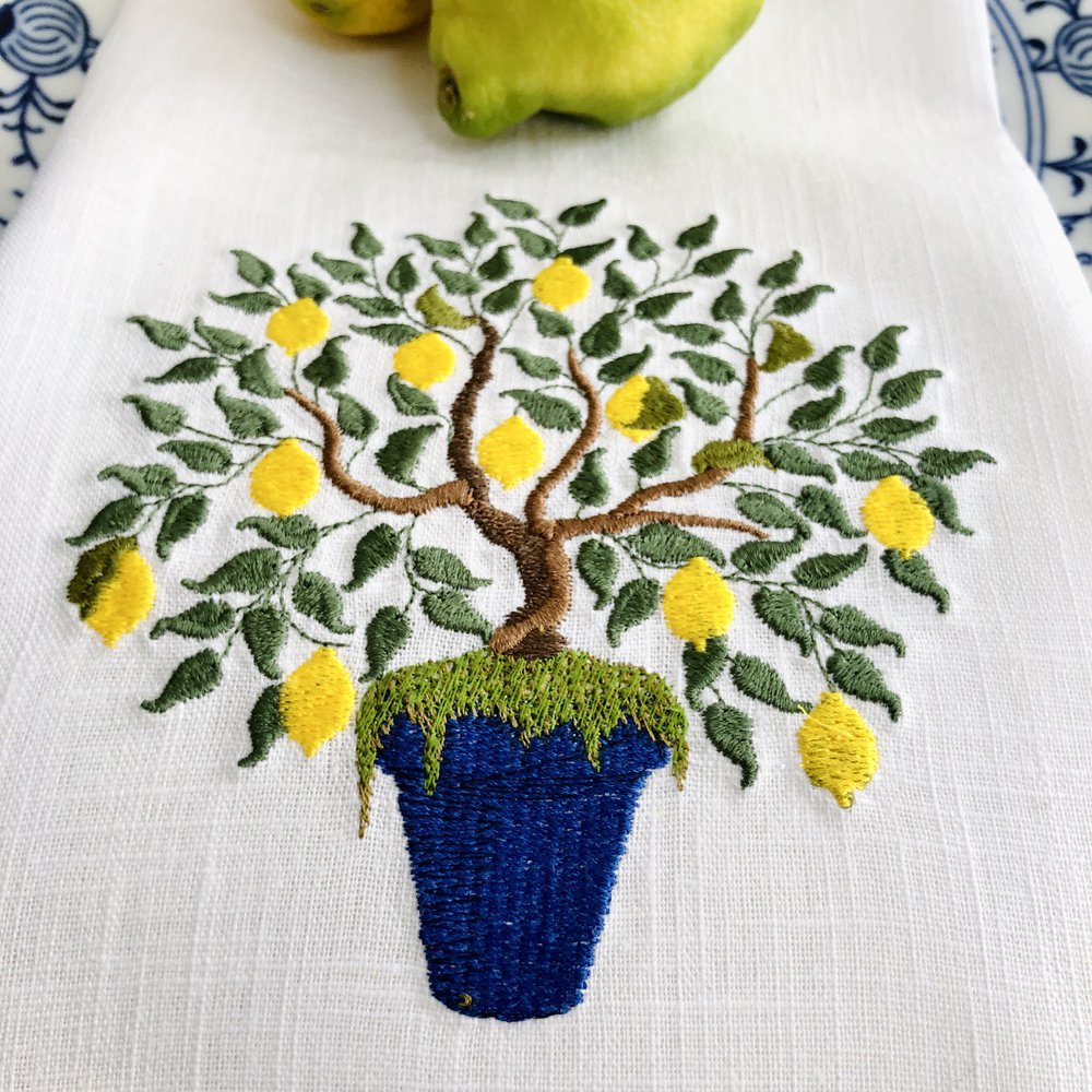 Lemon Tree Linen Guest Towel