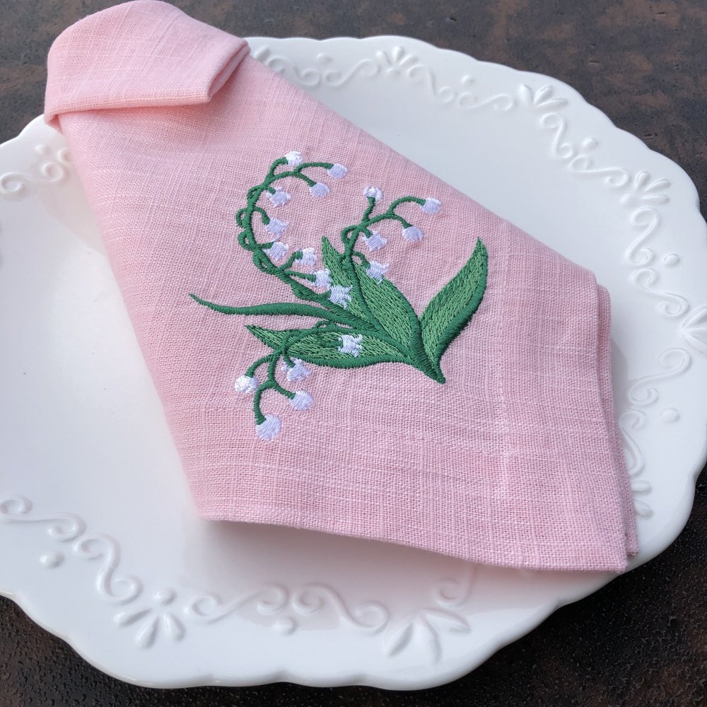 Lily Of The Valley Bouquet Linen Napkin