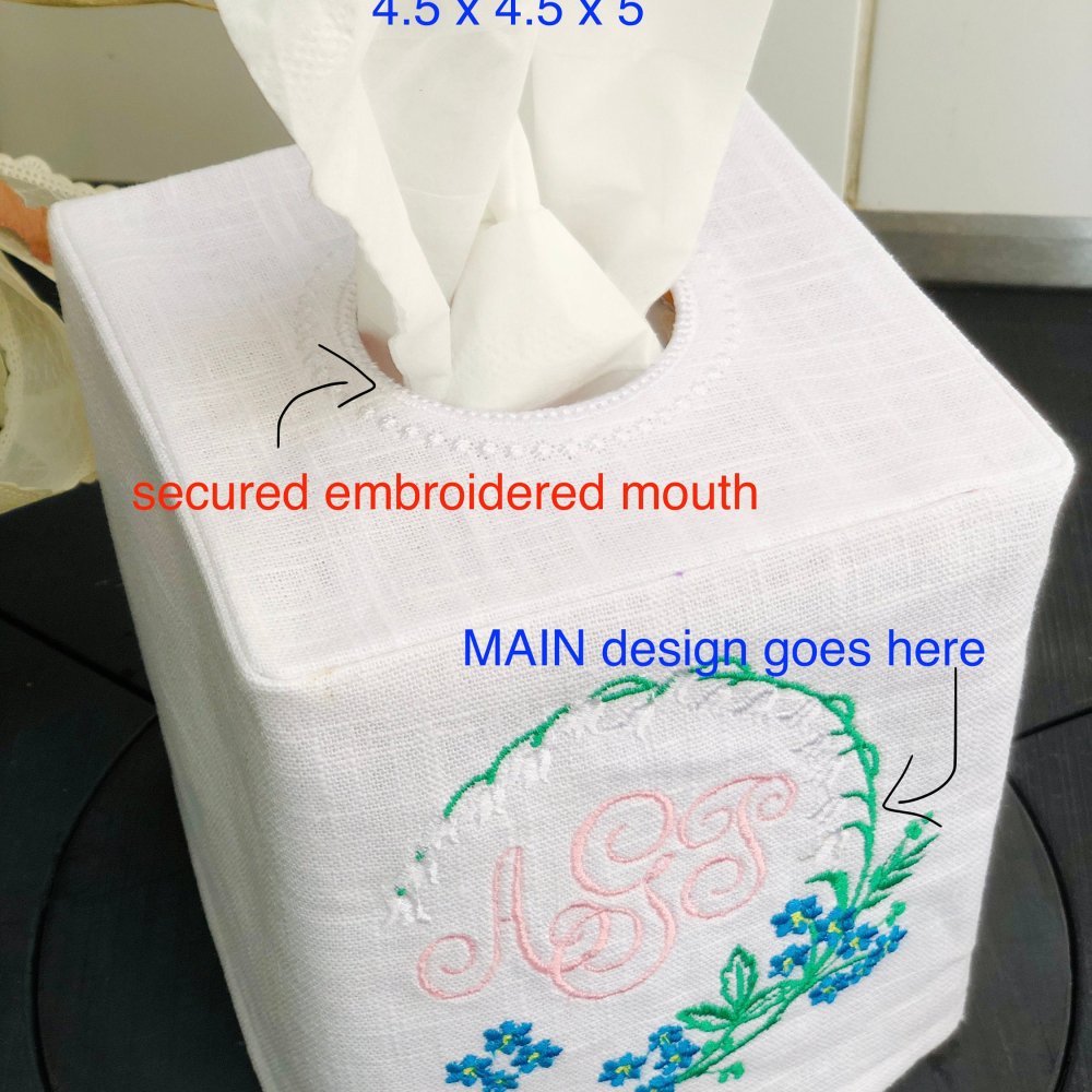 Lily Wreath Monogramed Box Cover