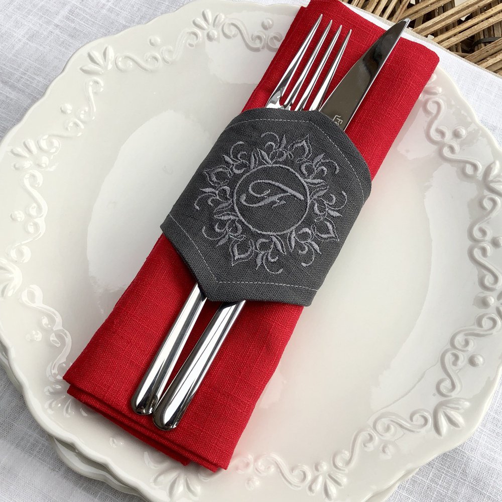 Linen Napkin Ring - Monogram