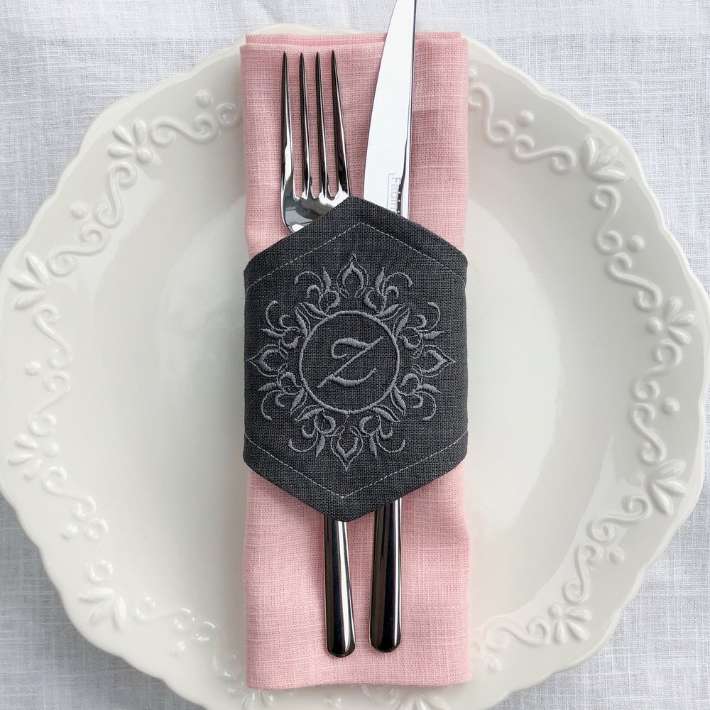 Linen Napkin Ring - Monogram