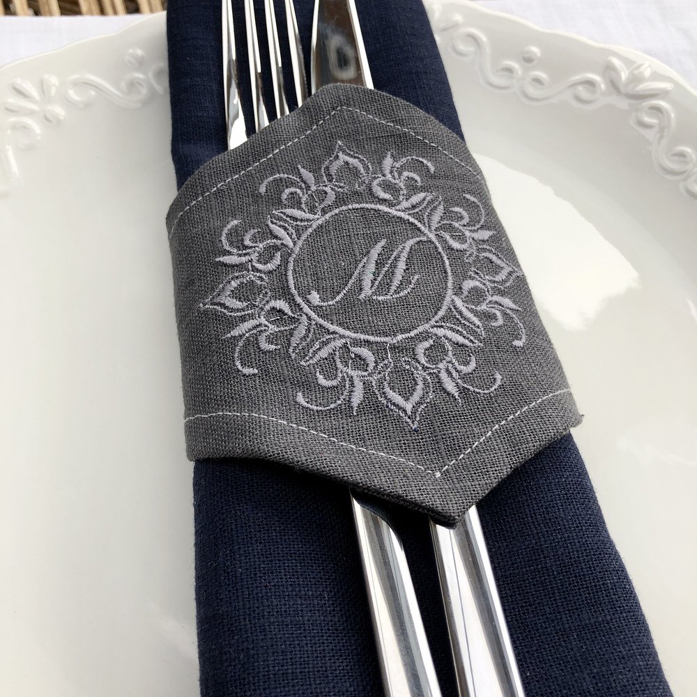 Linen Napkin Ring - Monogram