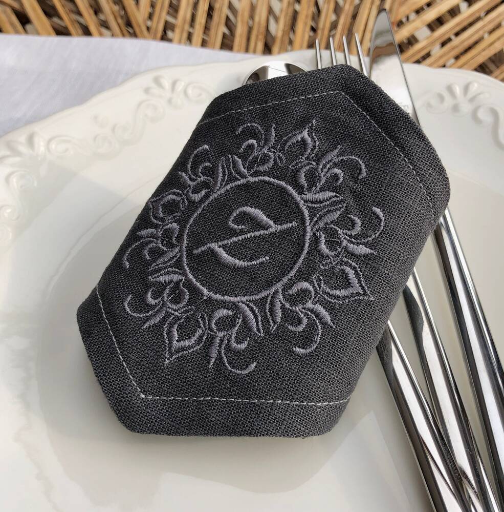 Linen Napkin Ring - Monogram