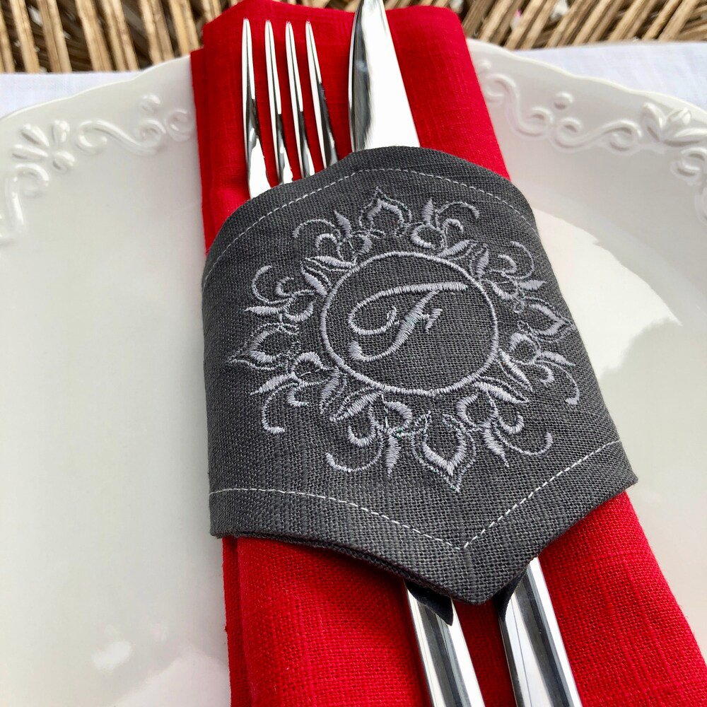 Linen Napkin Ring - Monogram