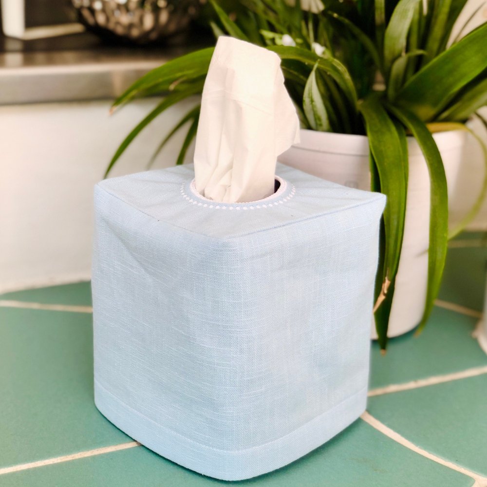 Plain Linen Tissue Box Cover