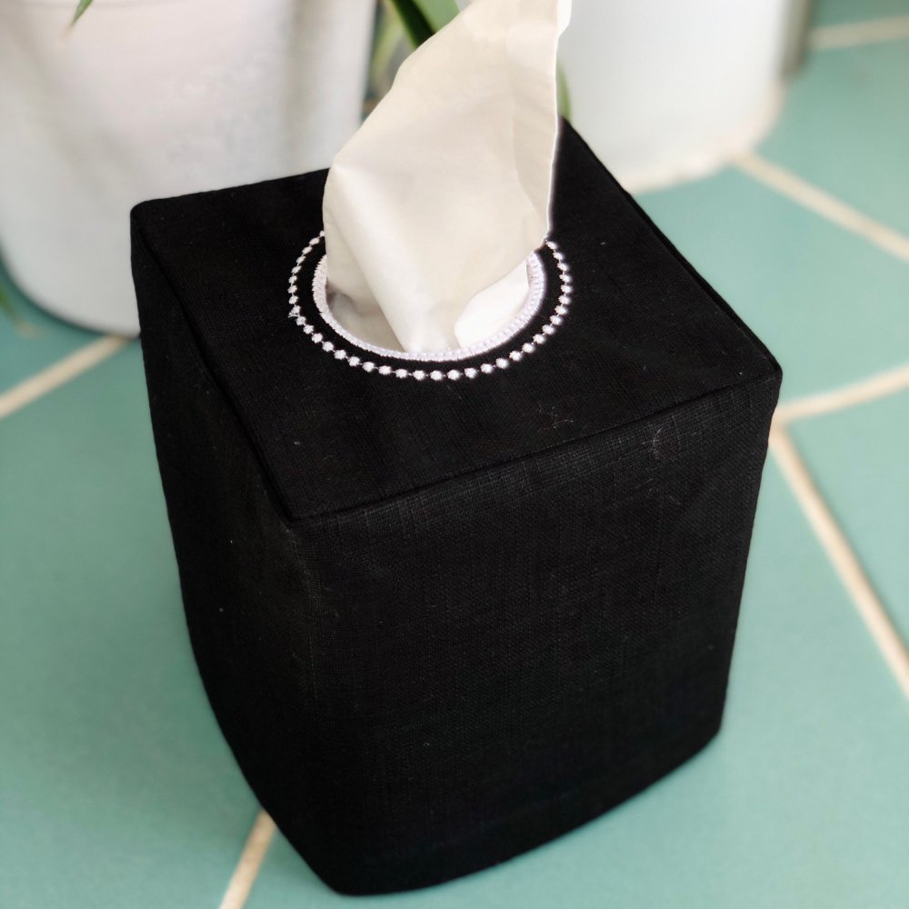 Plain Linen Tissue Box Cover