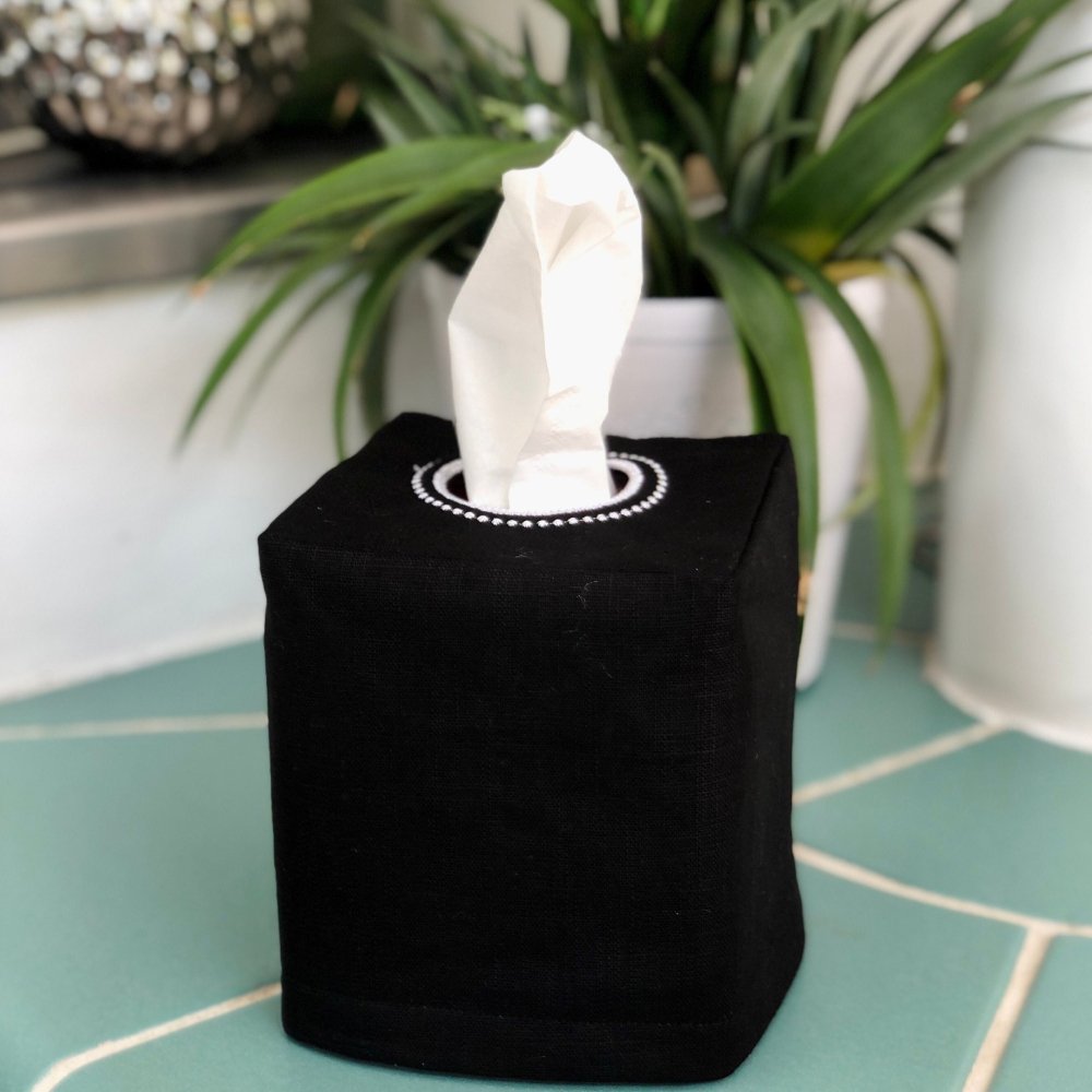 Plain Linen Tissue Box Cover