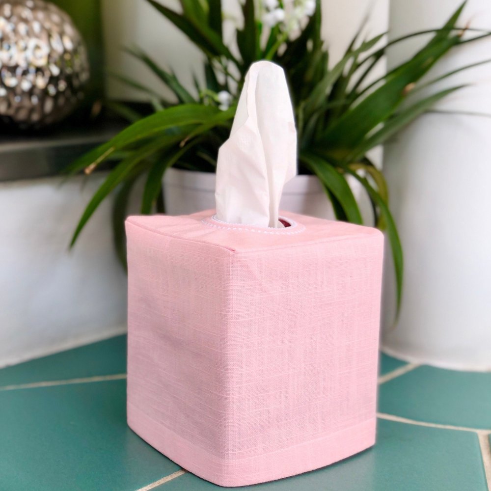 Plain Linen Tissue Box Cover