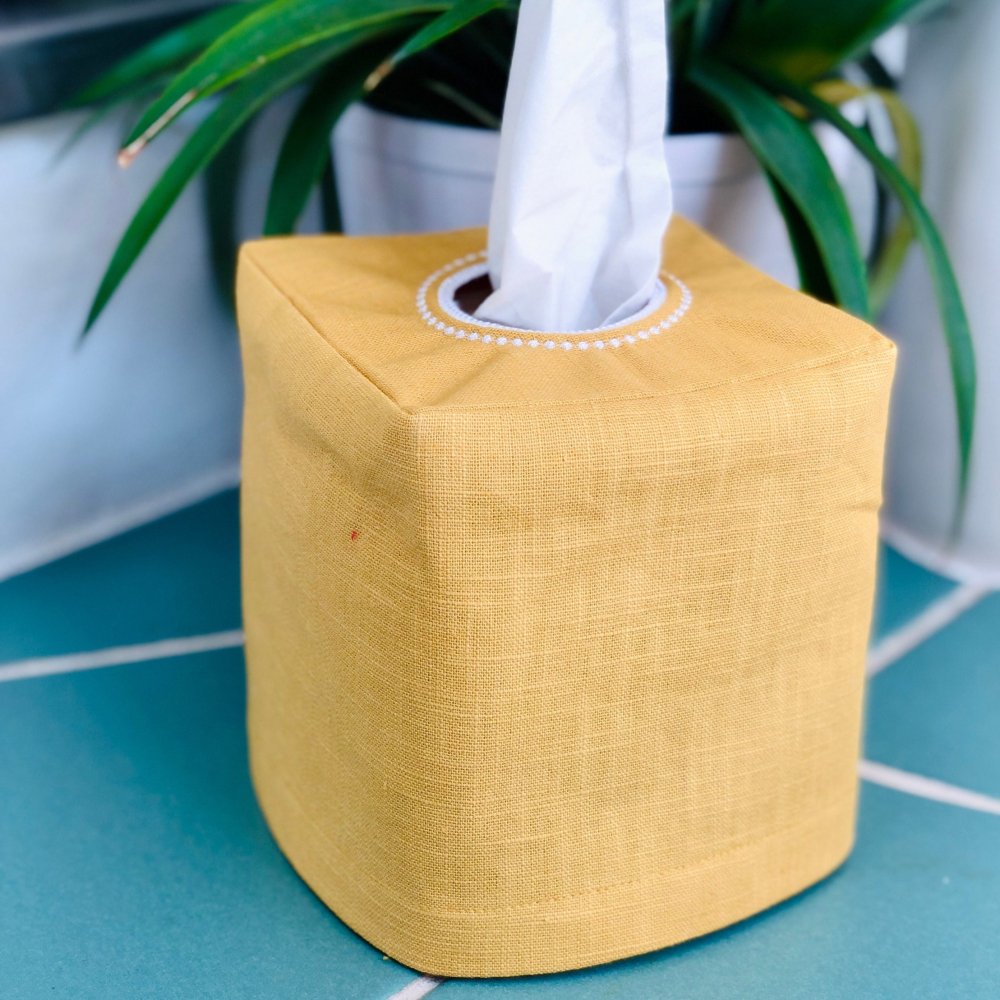 Plain Linen Tissue Box Cover
