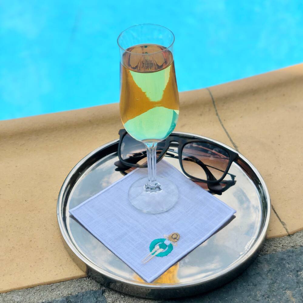 Pool Party Linen Cocktail Napkins Set of 4