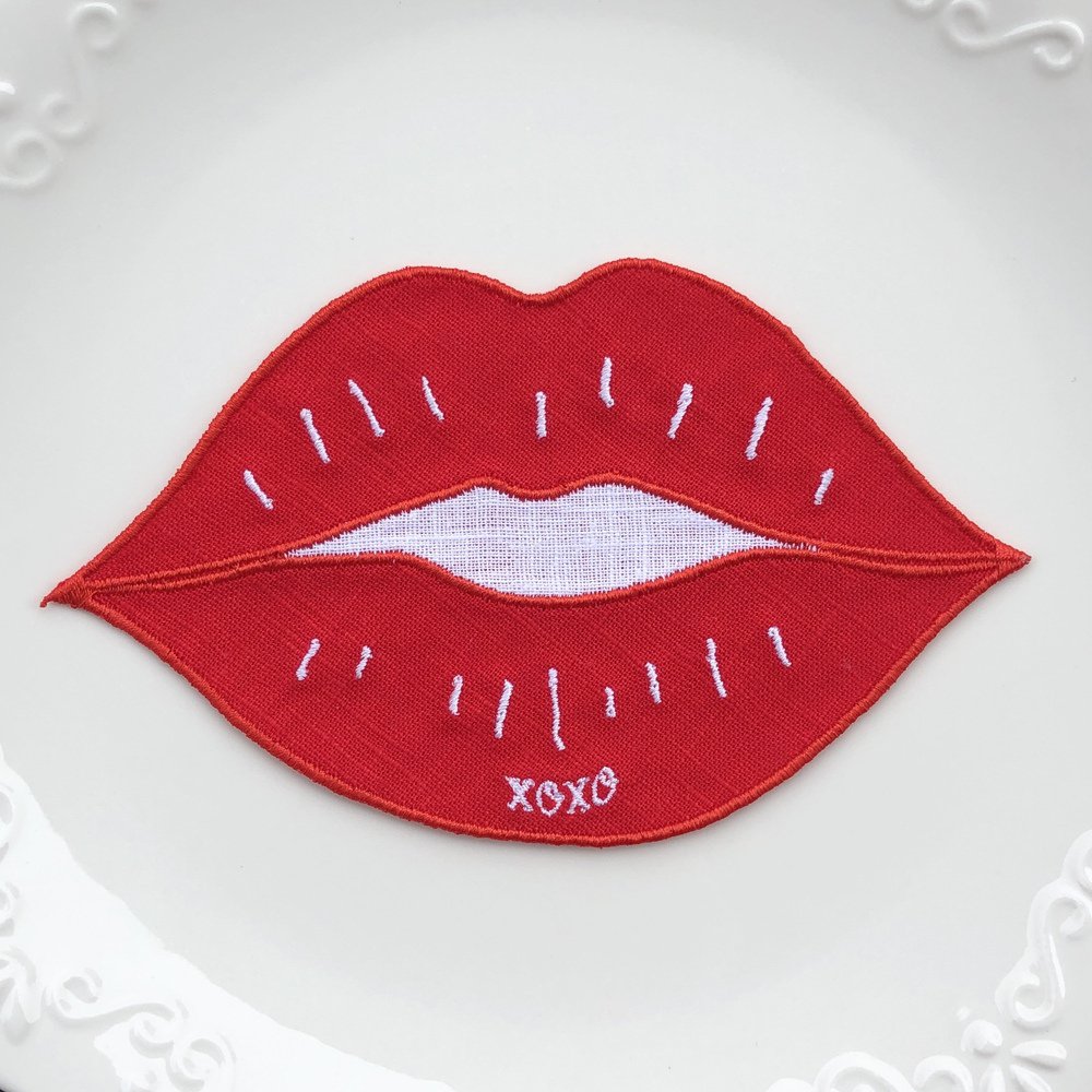 Sexy Lips Linen Cocktail Napkins Set of 4