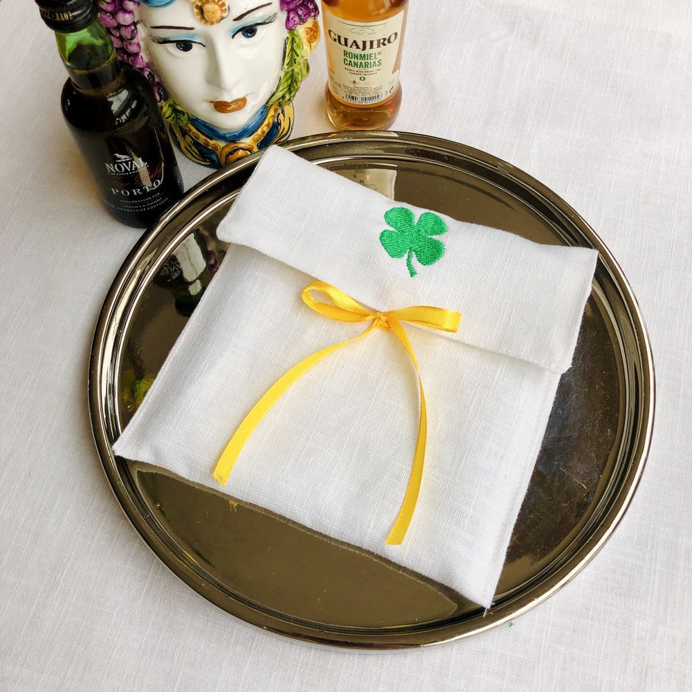 St Patrick's Day Linen Cocktail Napkins Set of 4