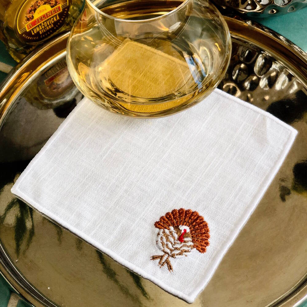 Thanksgiving Turkey Cocktail Napkins Set of 4