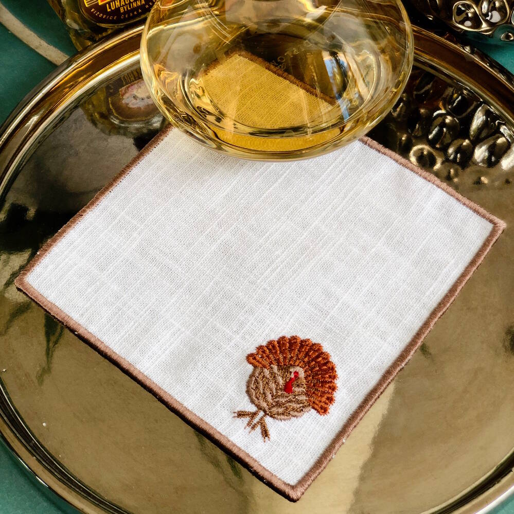 Thanksgiving Turkey Cocktail Napkins Set of 4