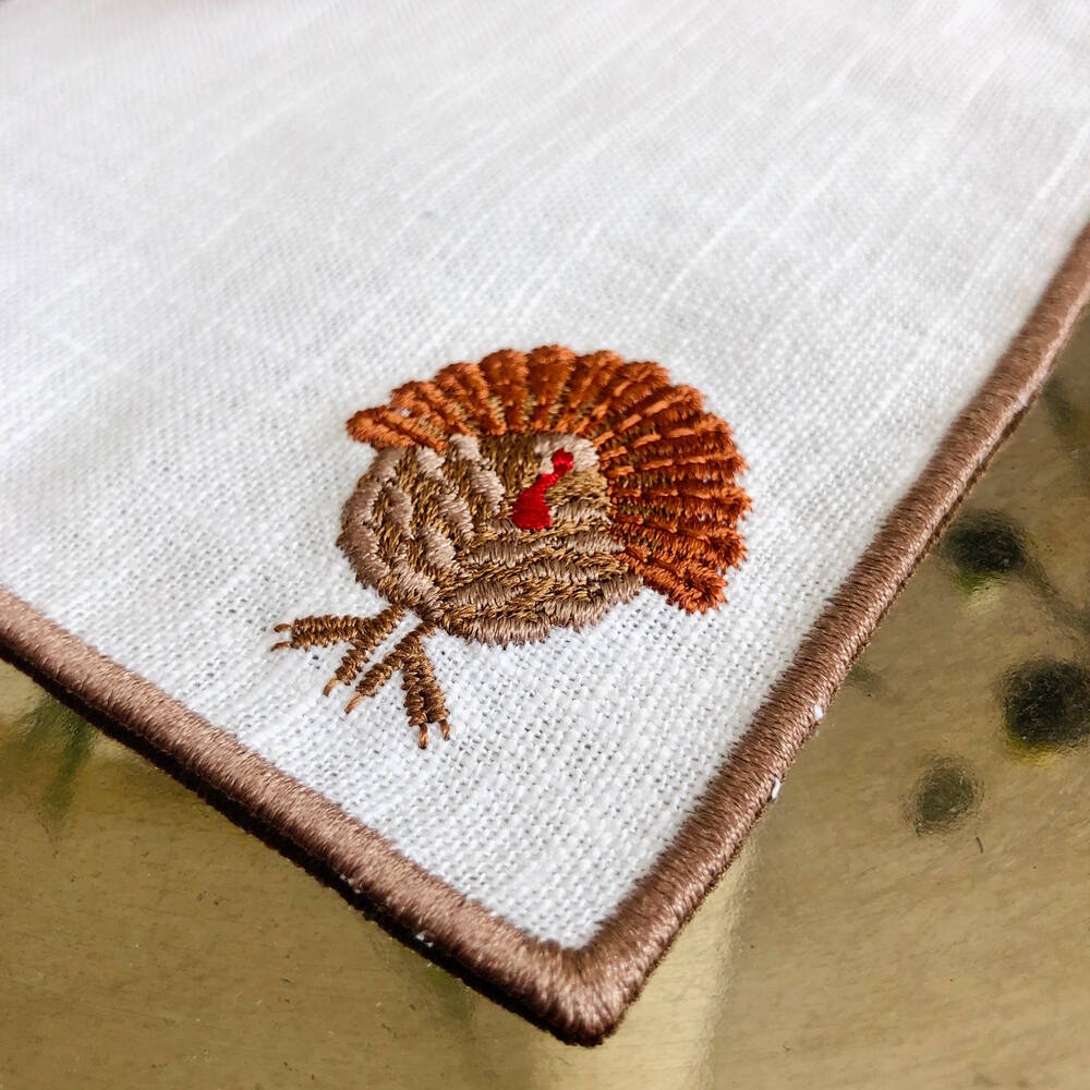 Thanksgiving Turkey Cocktail Napkins Set of 4