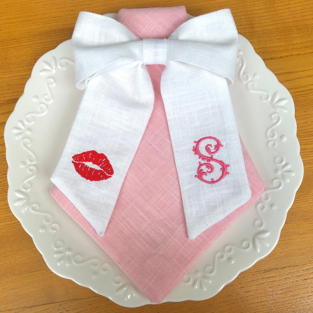 Valentine Monogram Linen Ribbon
