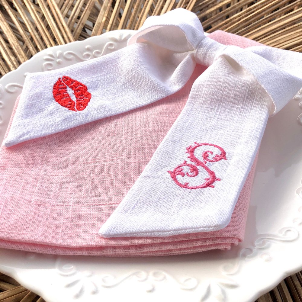 Valentine Monogram Linen Ribbon